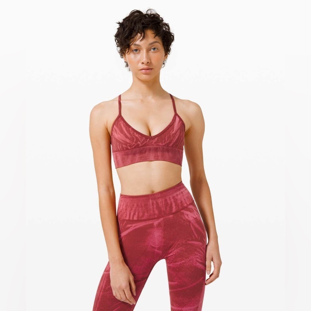 Lululemon Ebb To Street Bra A/B Cup Stone Wash Chianti Seamless W2BS2S Size 8 - Picture 7 of 15